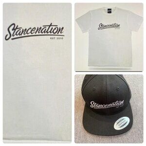 STANCENATION SN Logo T White Large and Black Hat